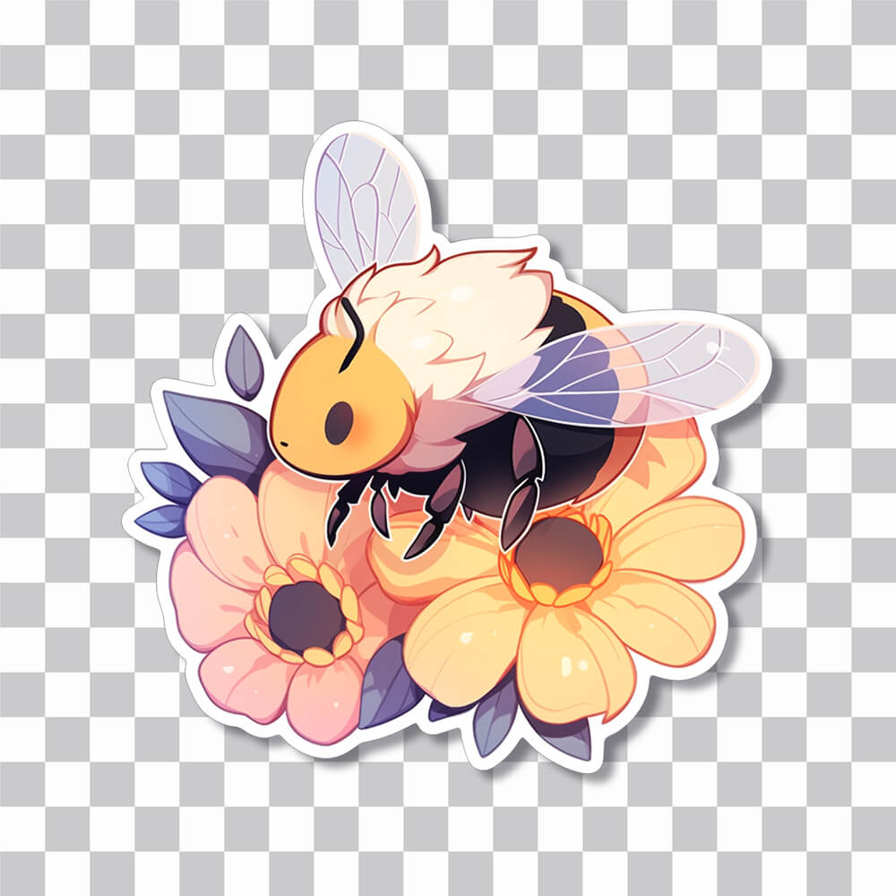 cute bee on a flowers sticker cover