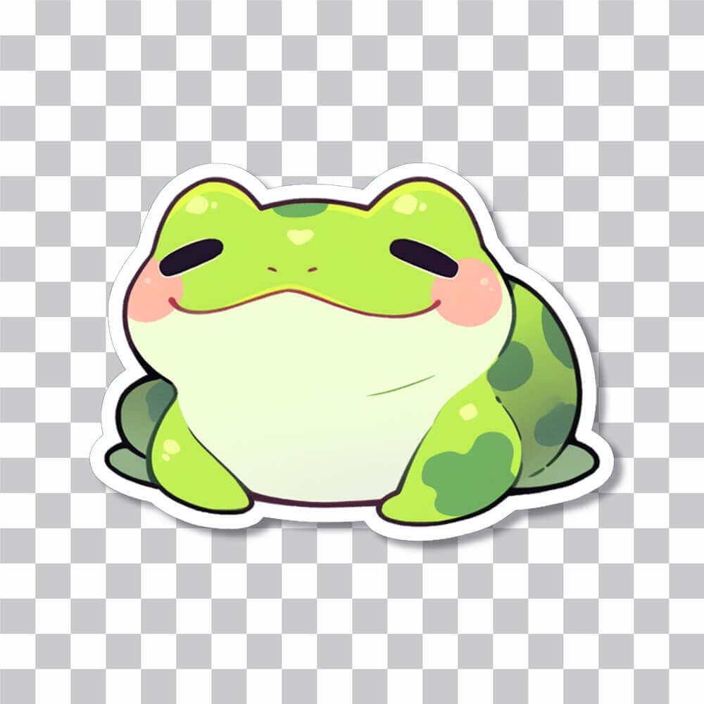 cute chubby frog smiling sticker cover
