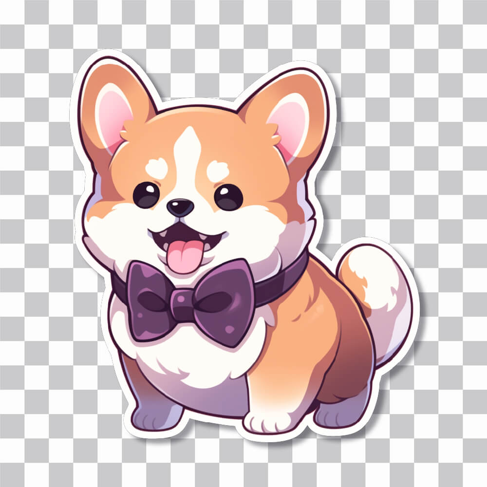 cute dog with a bowtie sticker cover