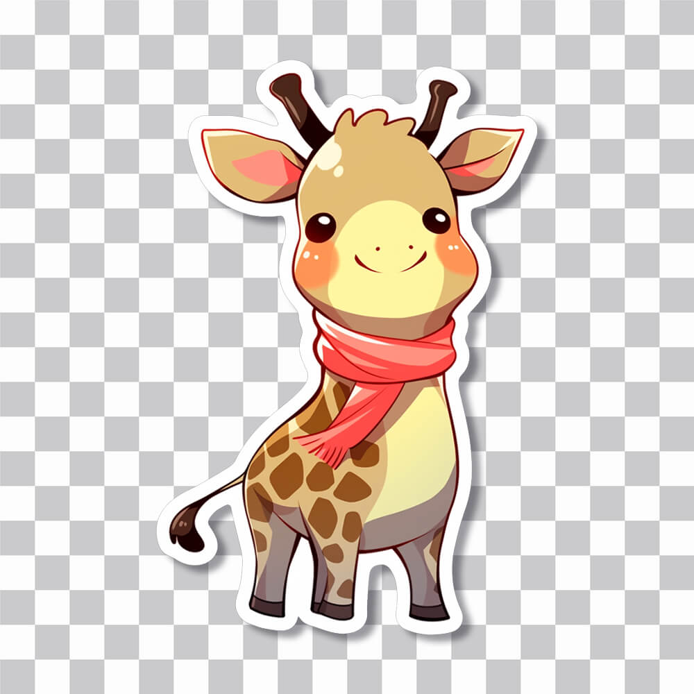 cute giraffe with scarf sticker cover