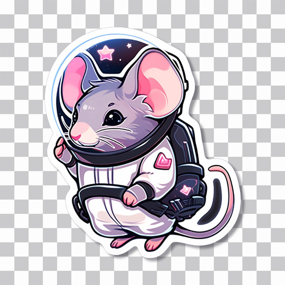 cute mouse astronaut sticker cover
