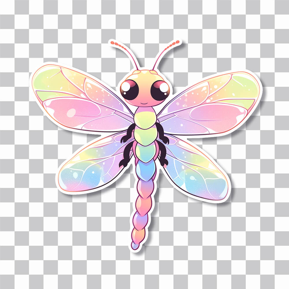 cute pastel dragonfly sticker cover