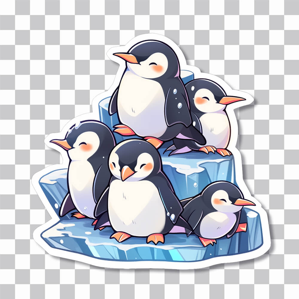 cute penguins on iceberg sticker cover