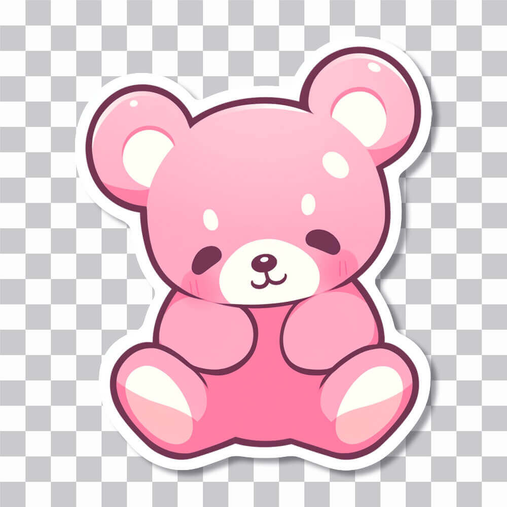 cute pink bear sticker cover
