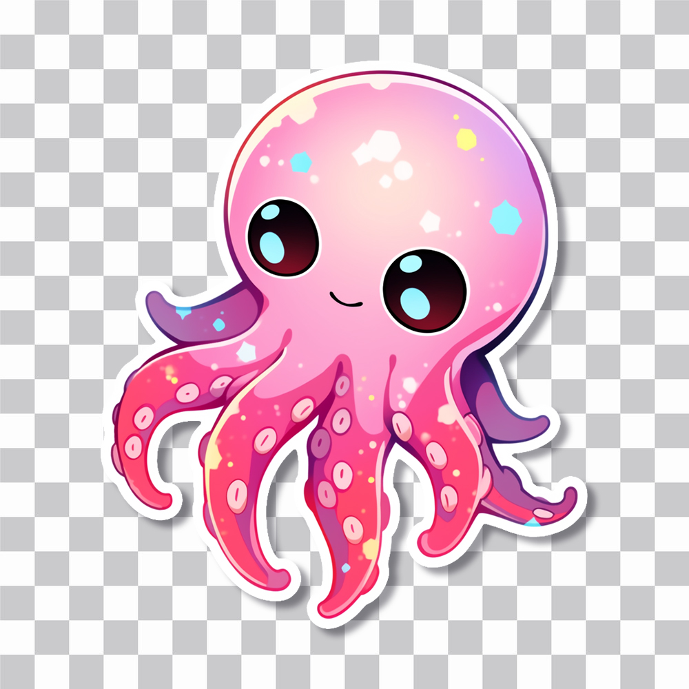 cute pink octopus sticker cover