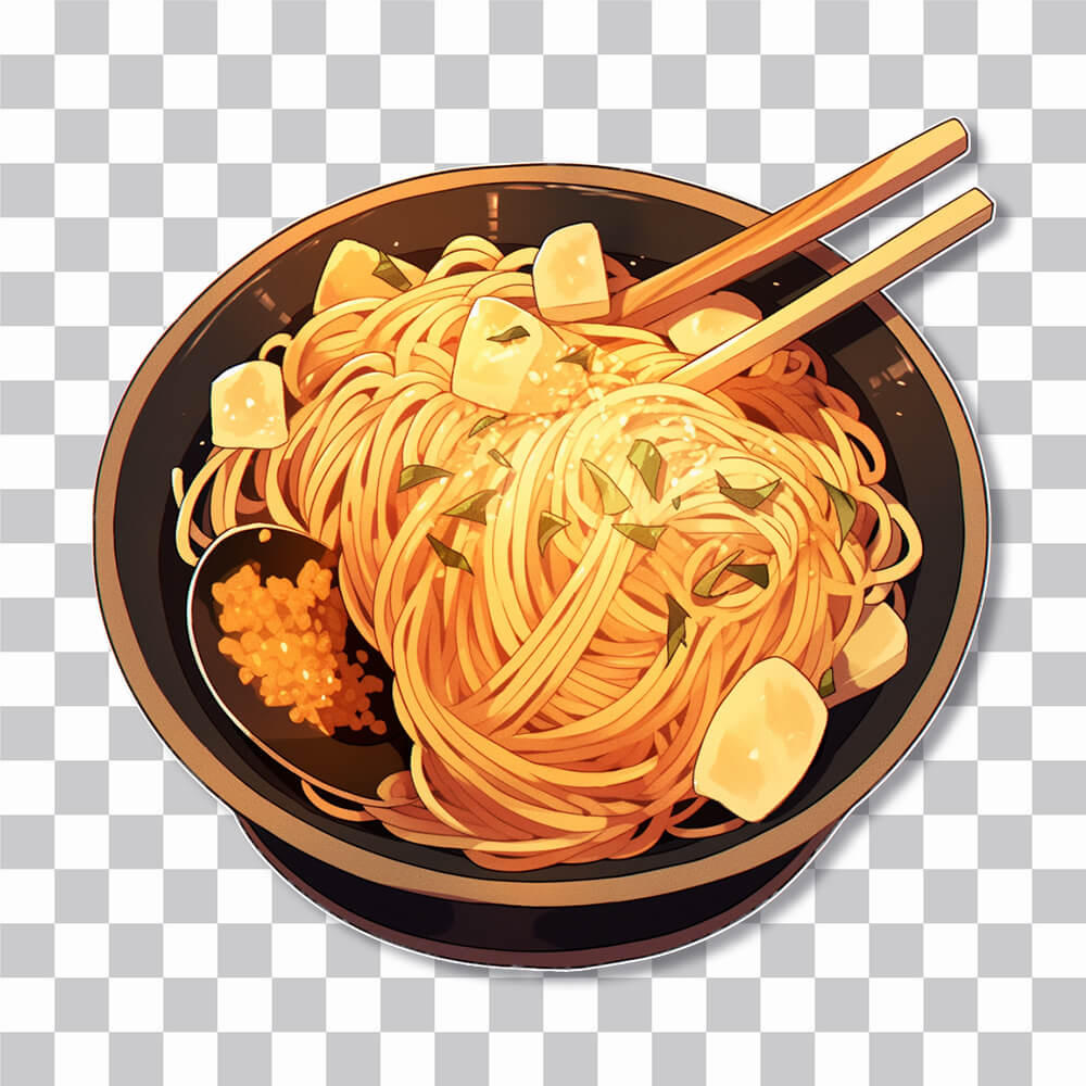 delicious pasta in a bowl sticker cover