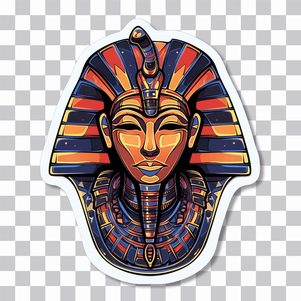 egyptian tutankhamun mask sticker cover