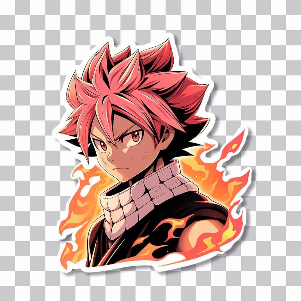 fairy tail natsu dragneel with fire sticker cover