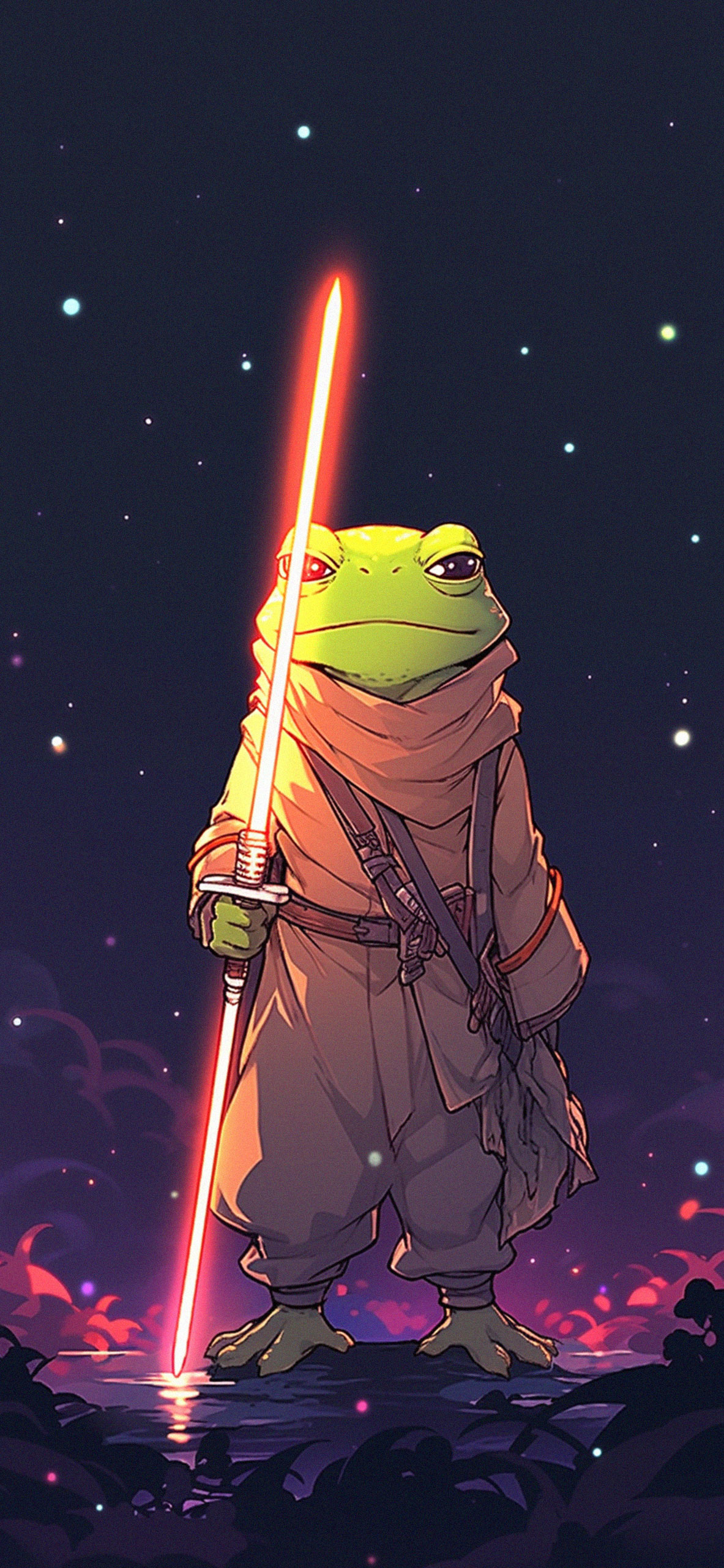 Frog with laser saber art wallpaper Star wars style art wallpa