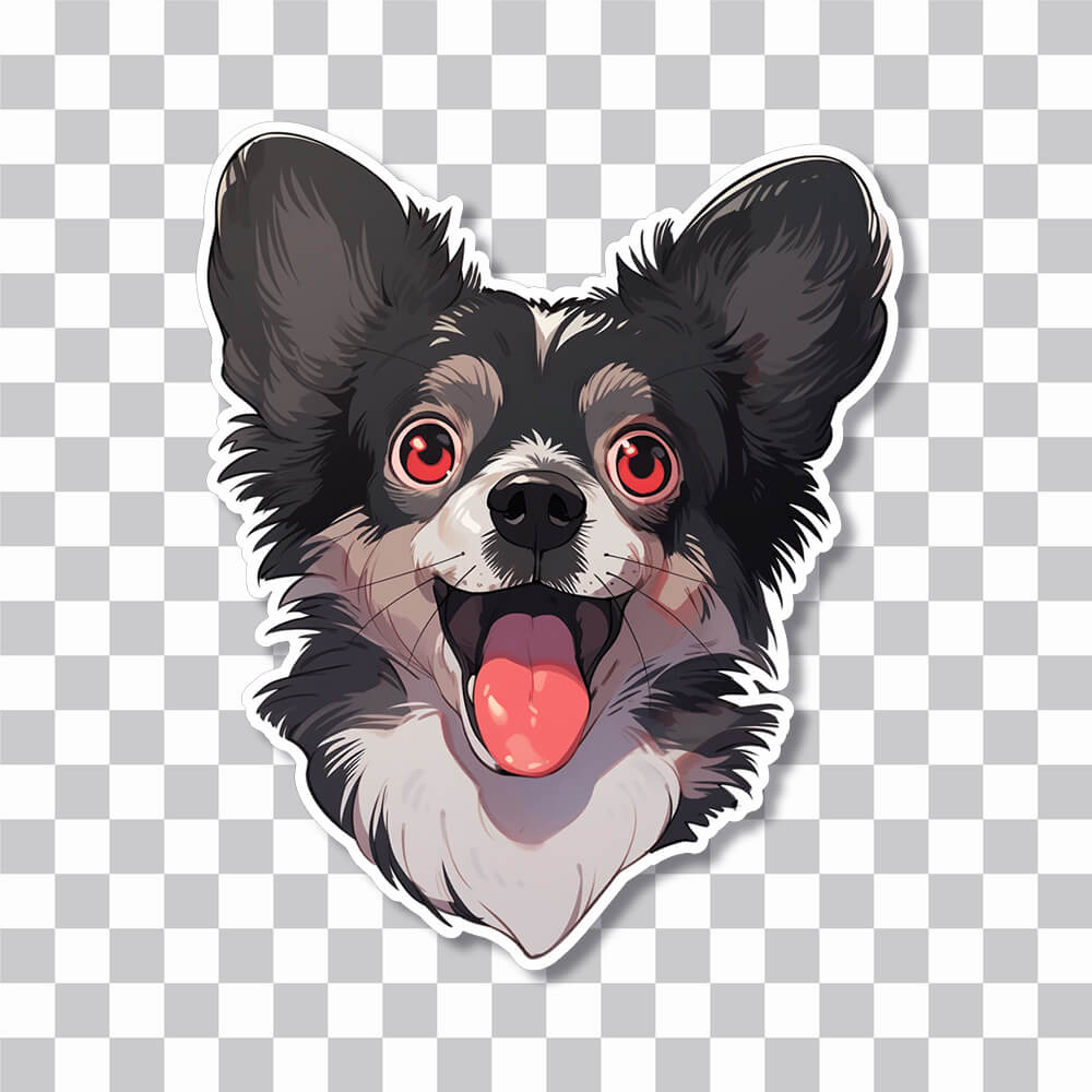 funny dog with red eyes sticker cover