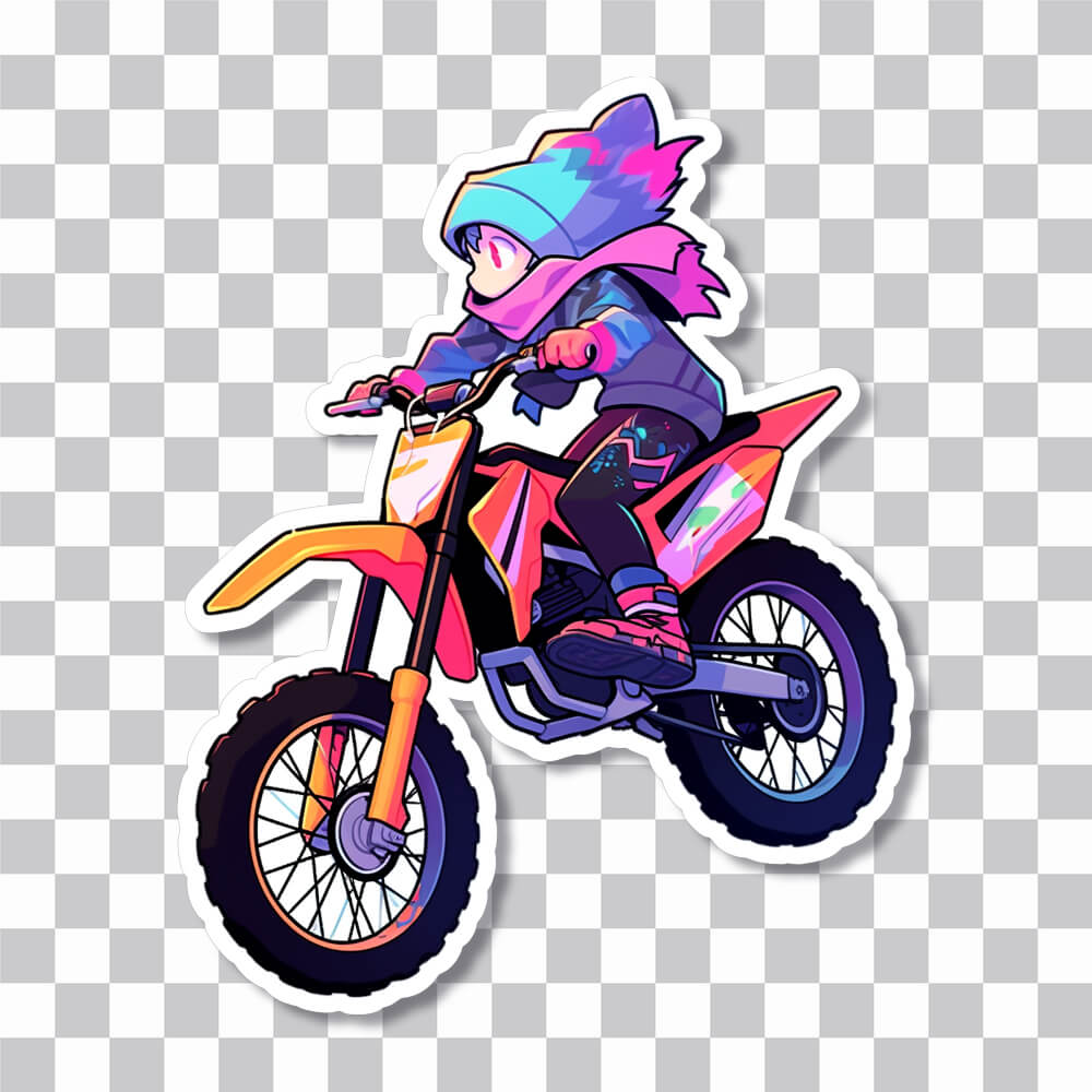 funny girl on dirt bike sticker cover