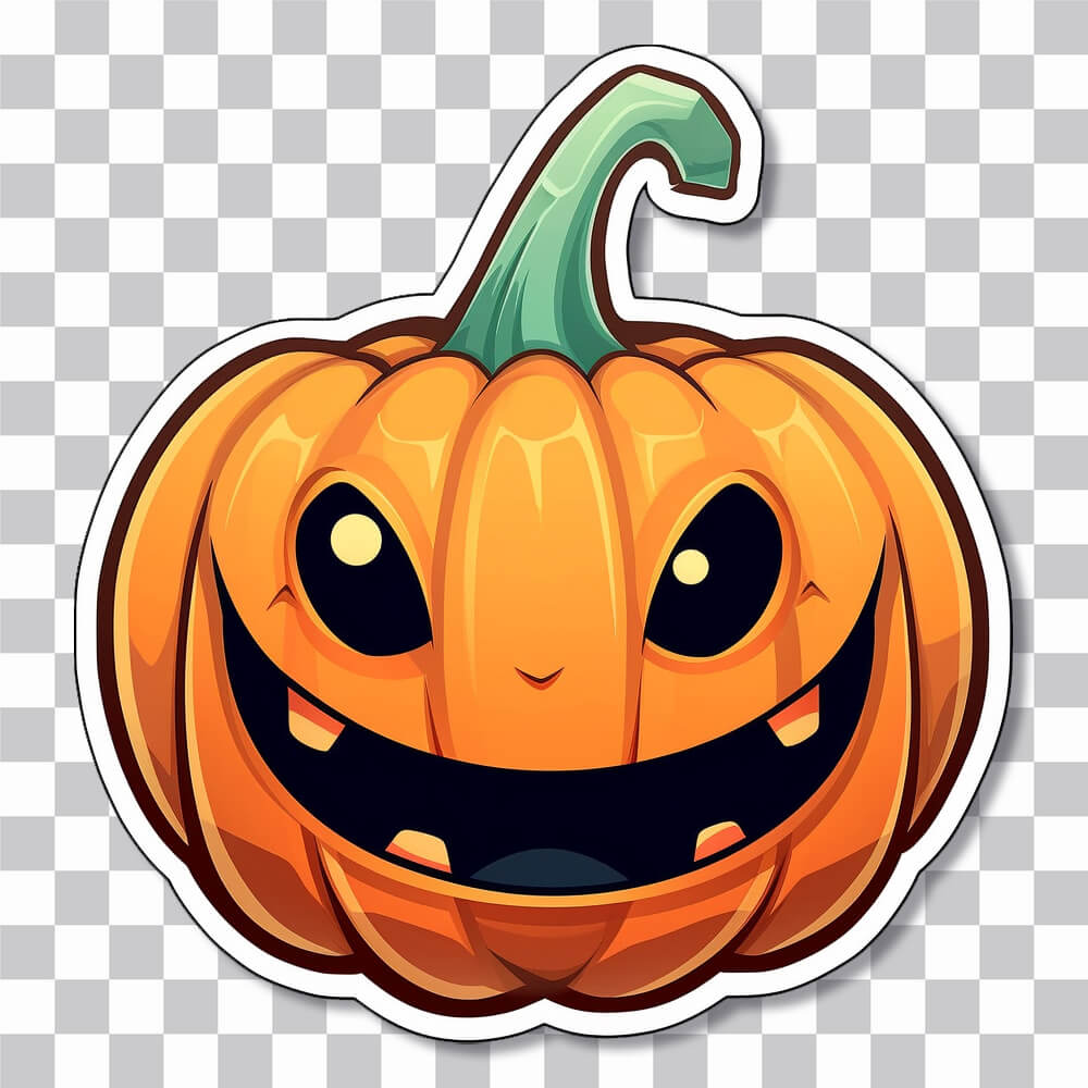 funny smiling halloween pumpkin sticker cover