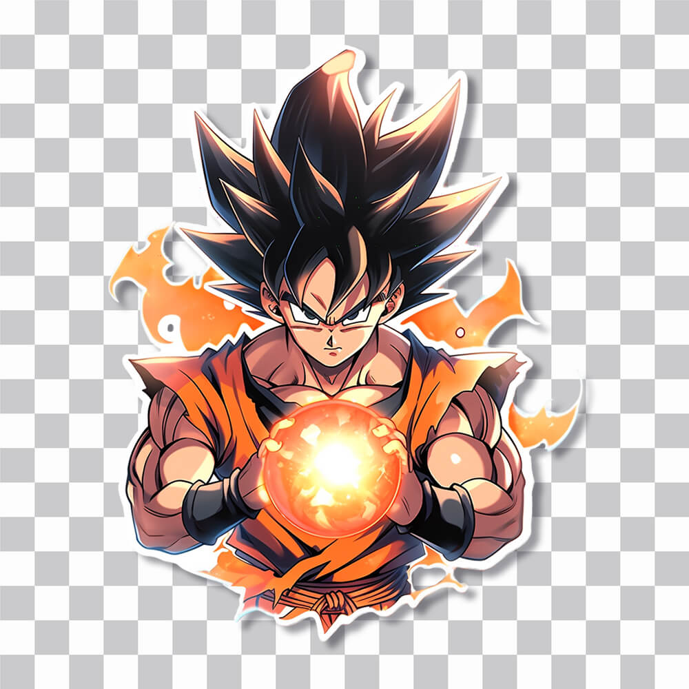 goku with an energy ball sticker cover