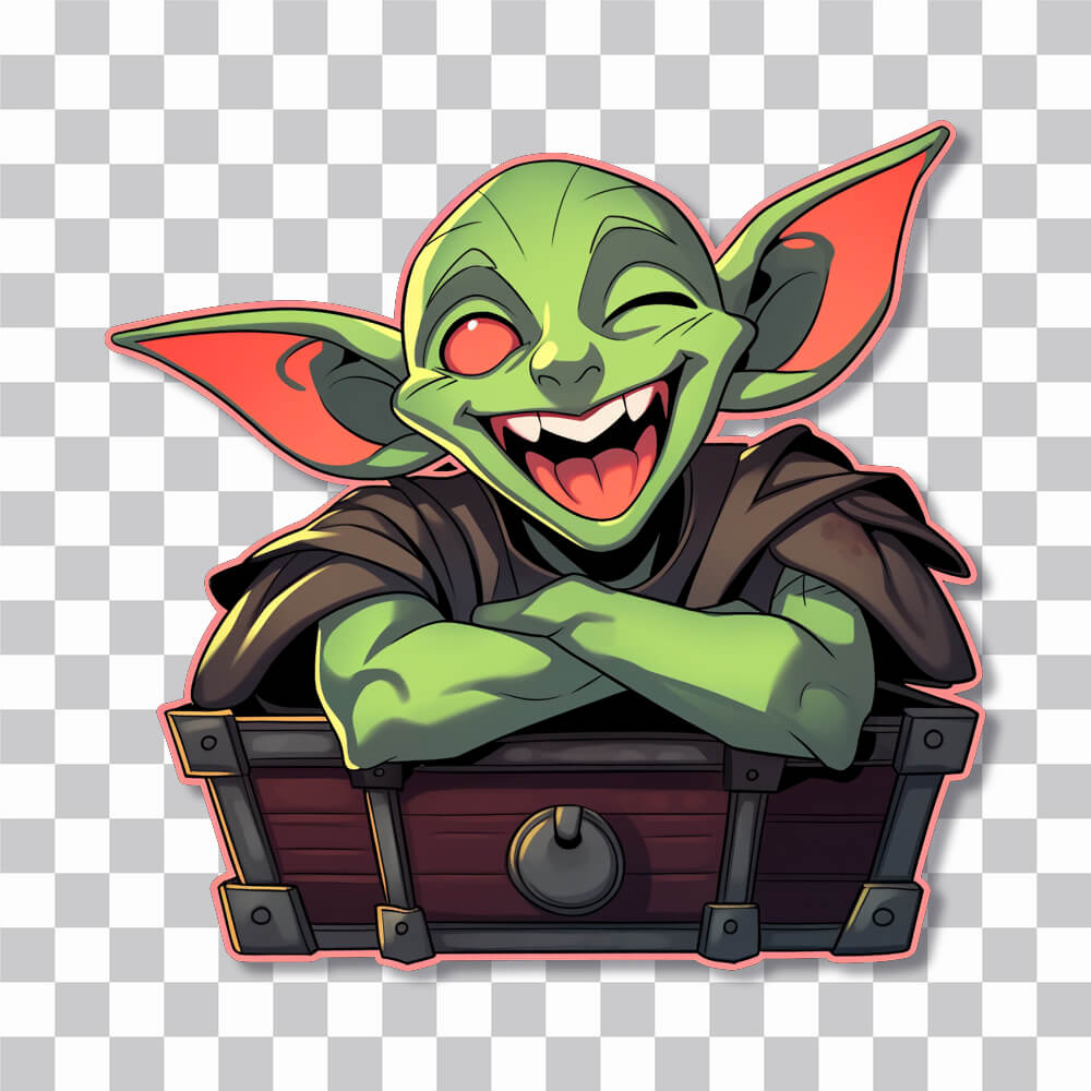 green goblin winking sticker cover