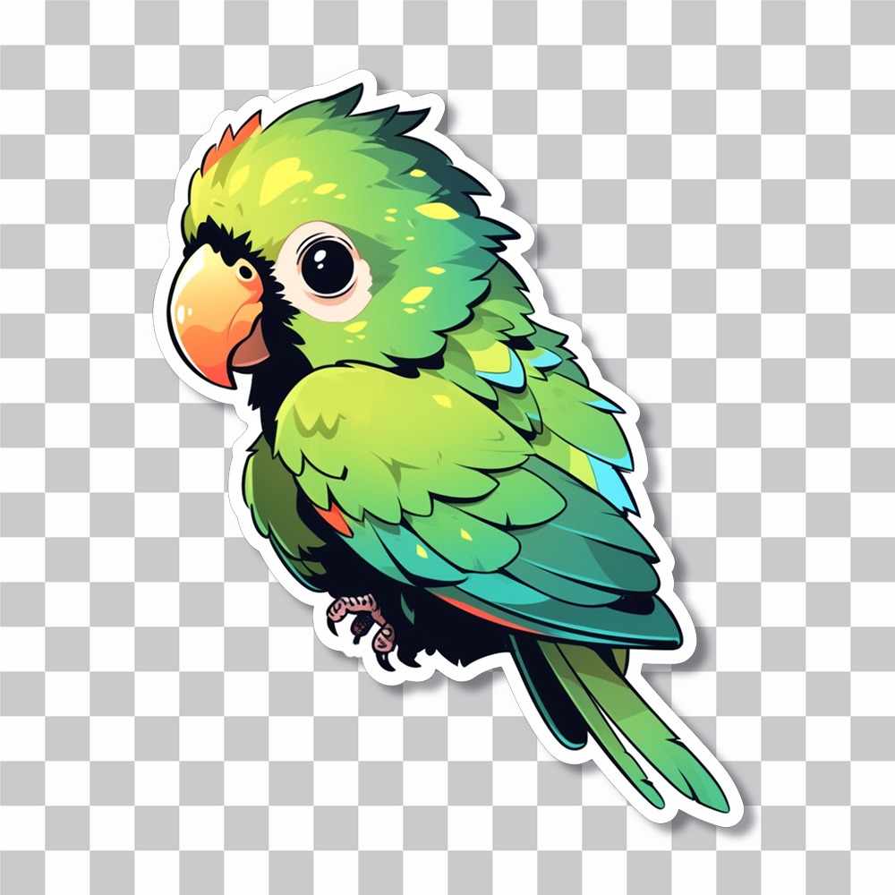 green parrot aesthetic sticker cover