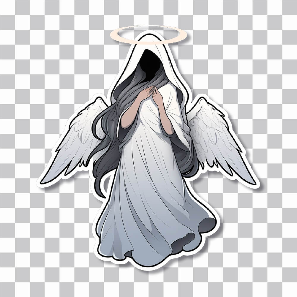 guardian angel with a halo sticker cover