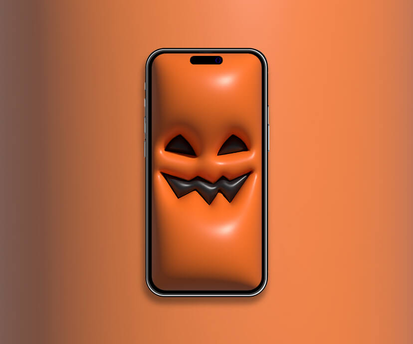 halloween pumpkin face minimalist 3d wallpapers collection