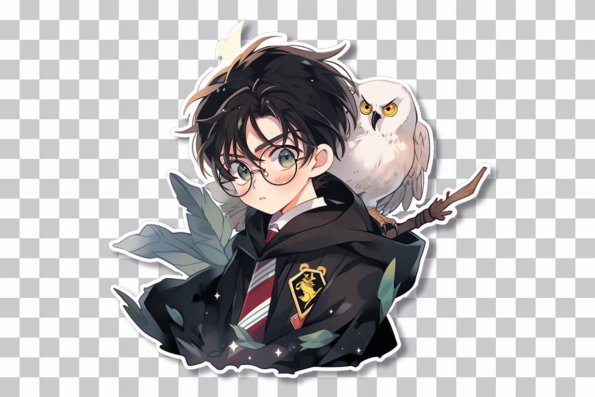 Harry Potter with Owl Art Sticker - Download Harry Potter Stickers