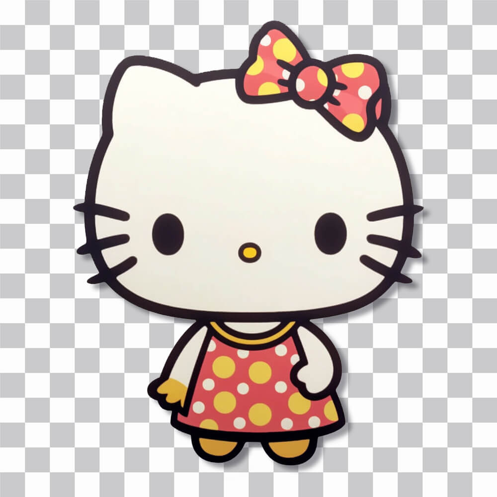 hello kitty red polka dot outfit sticker cover