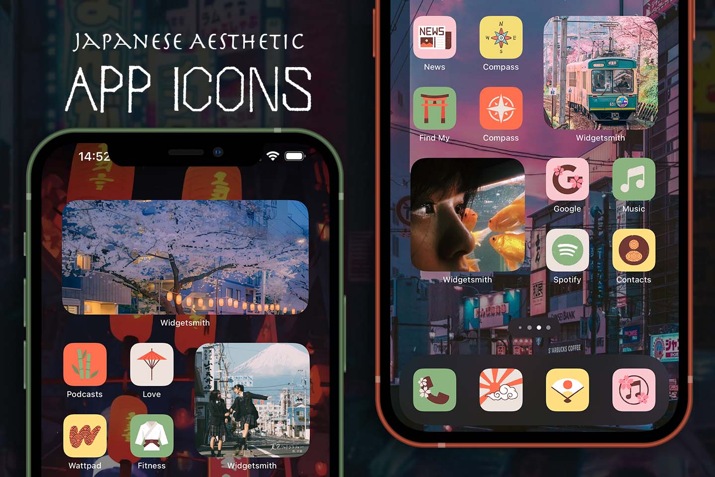Pack d'icônes d'applications esthétiques japonaises