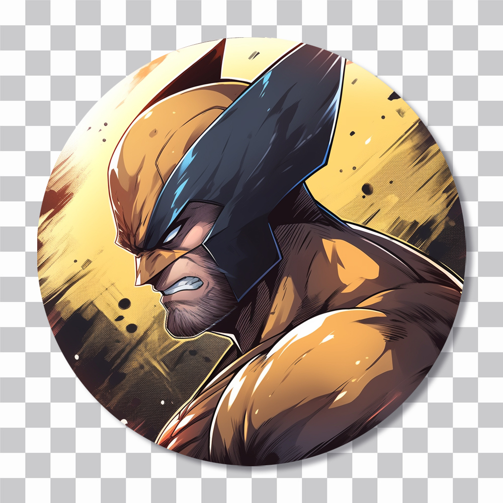 marvel angry wolverine round sticker cover