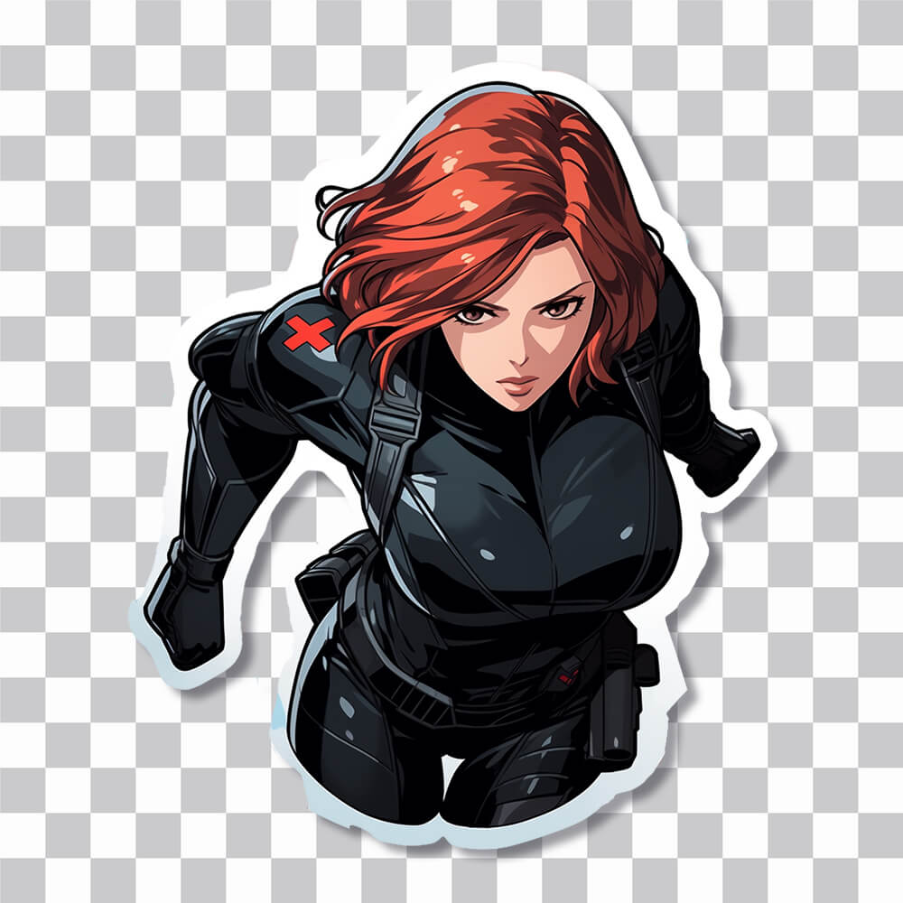 marvel black widow comics sticker cover