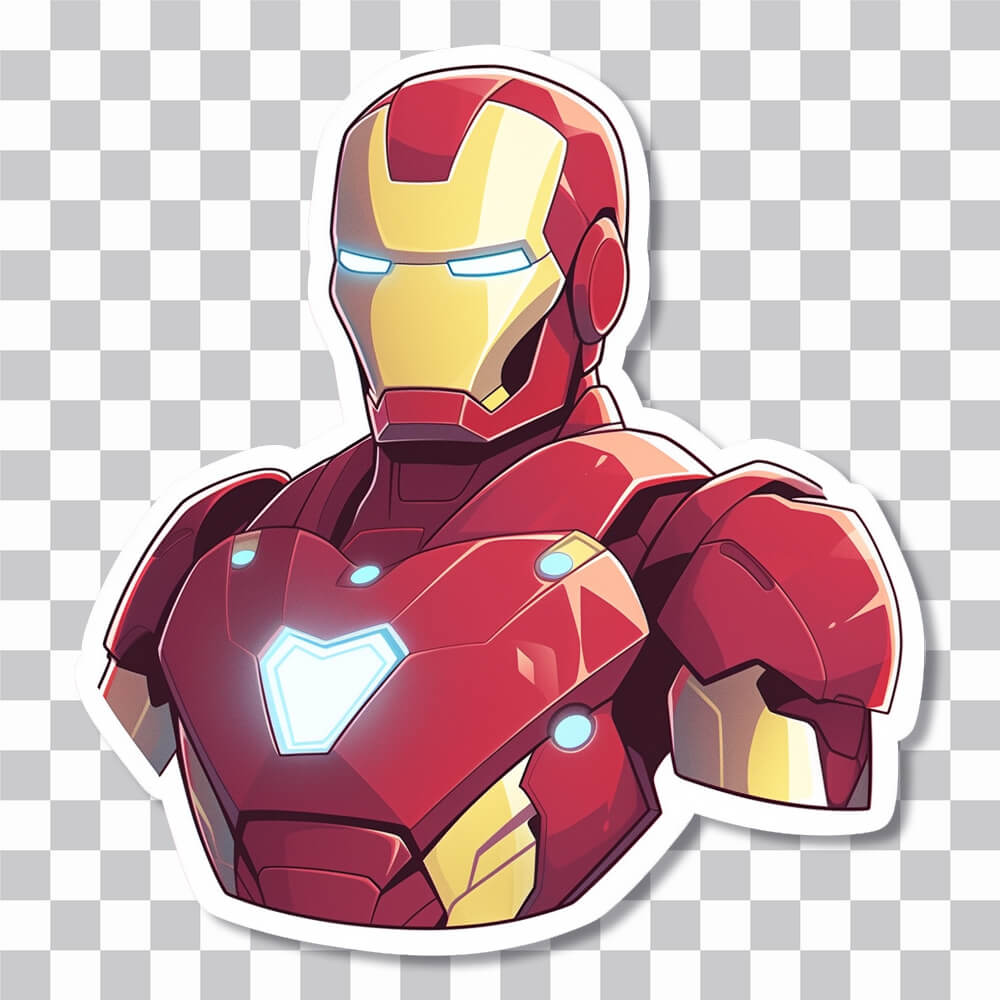 marvel iron man bust sticker cover