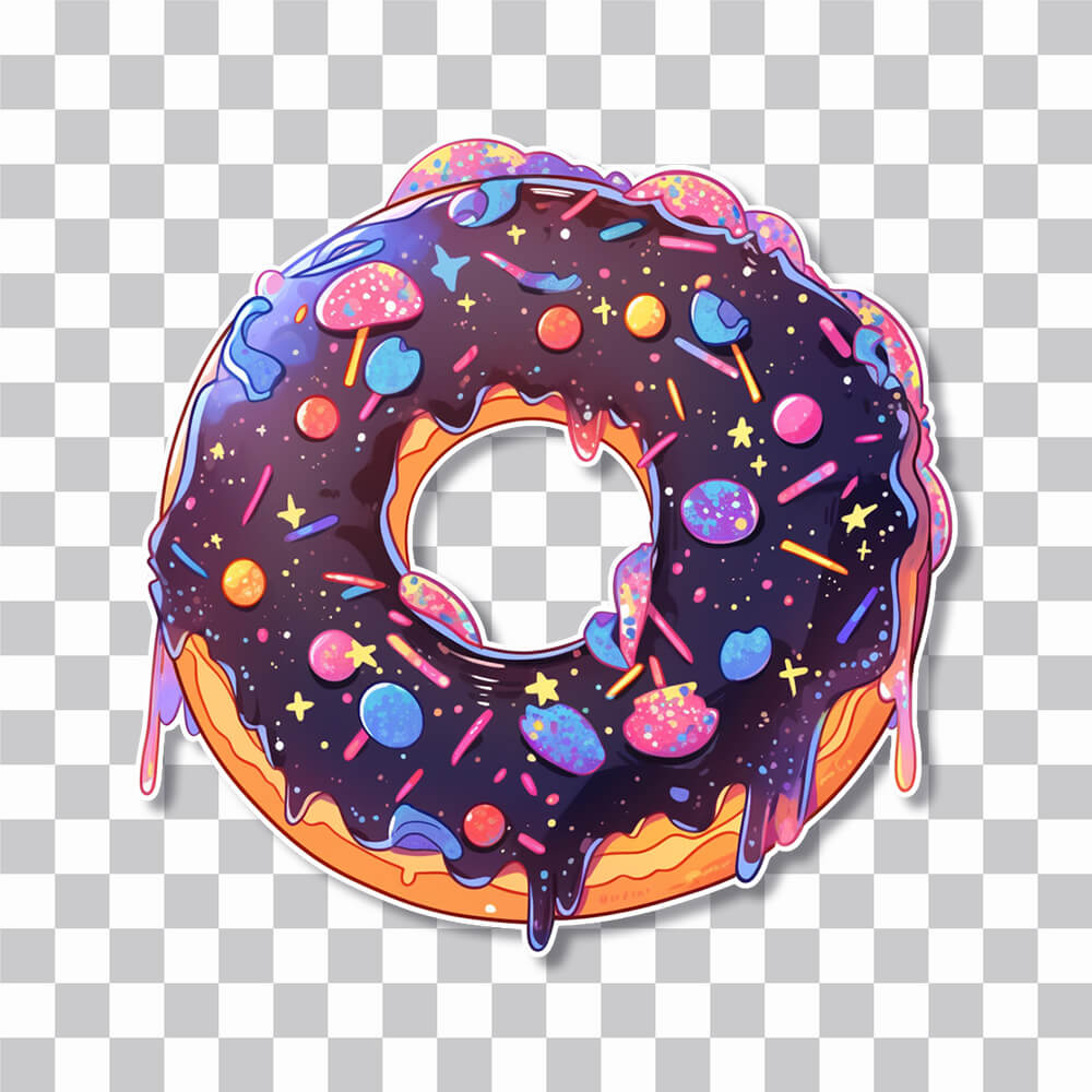melting chocolate donut sticker cover