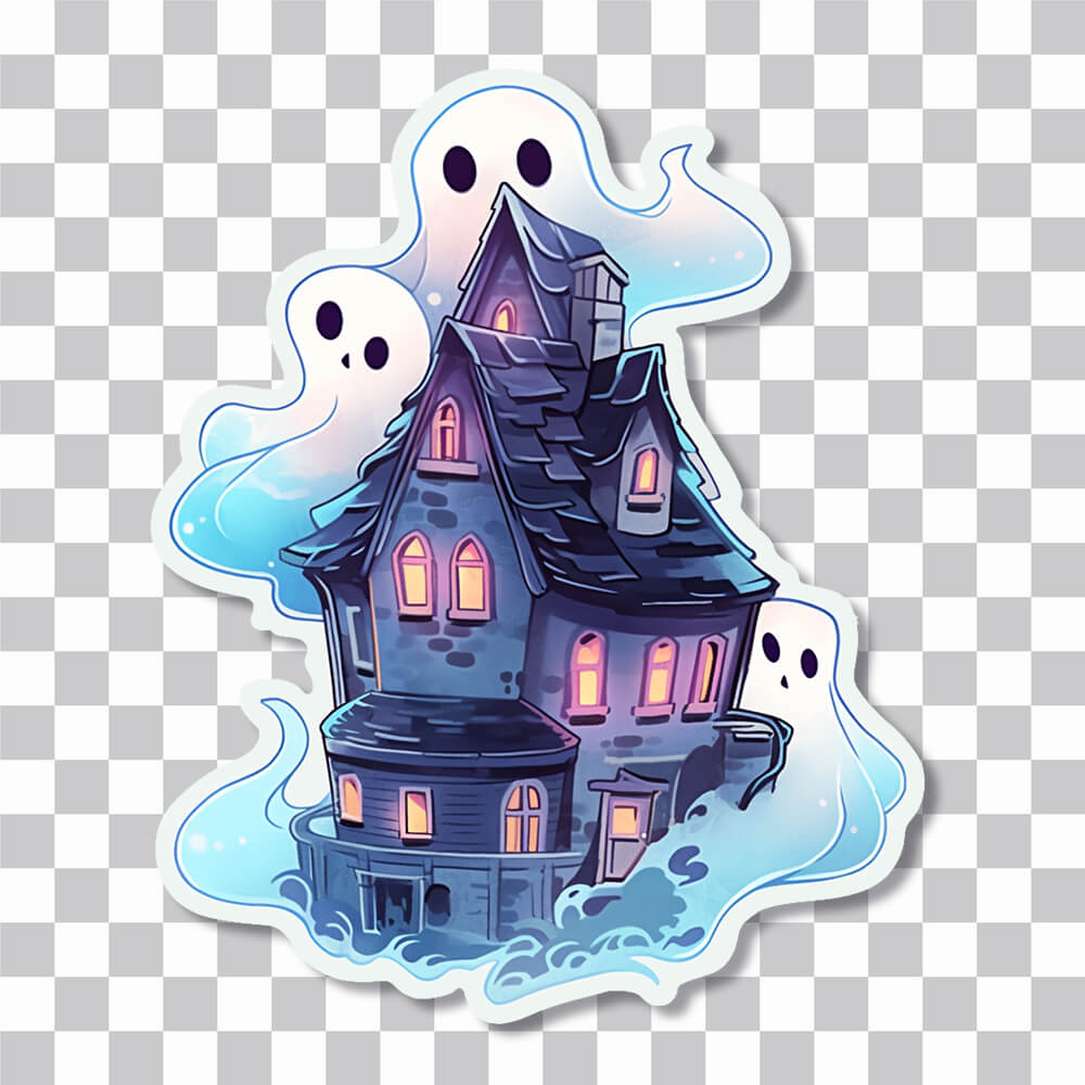 mystical haunted house sticker cover