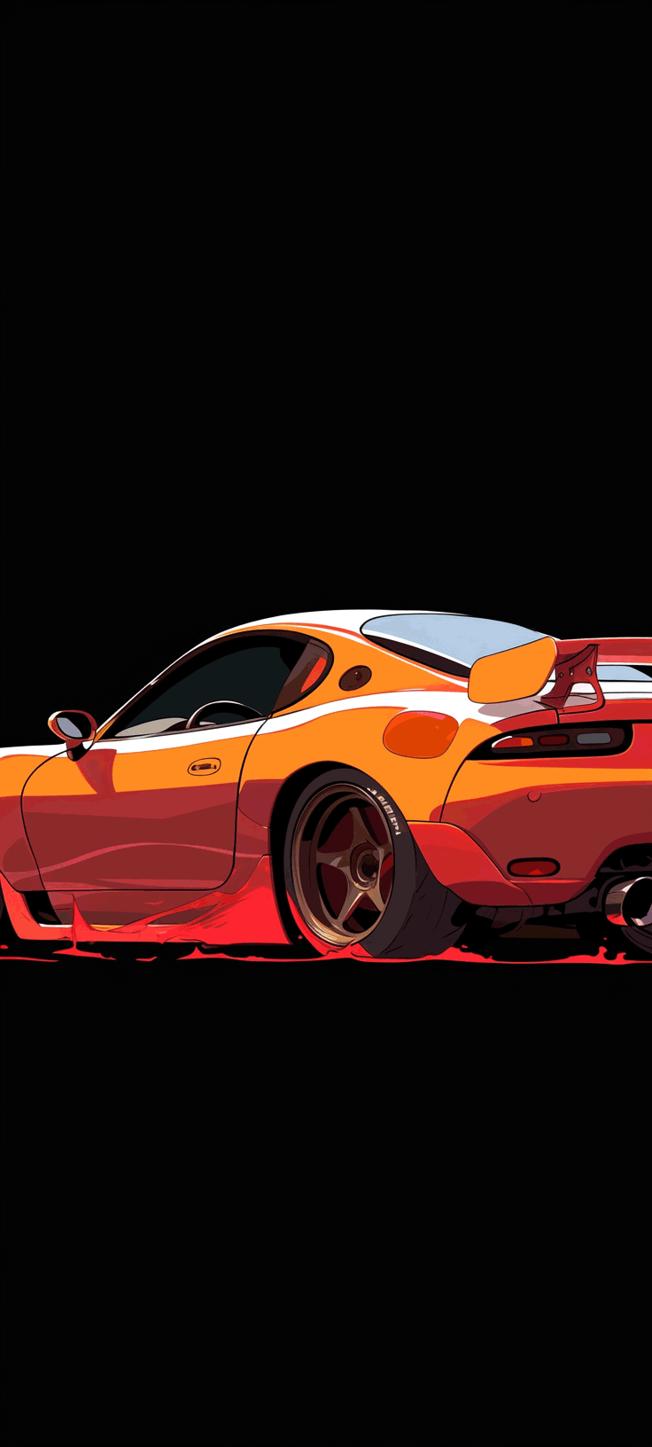Orange Mazda RX-7 Wallpaper Gif