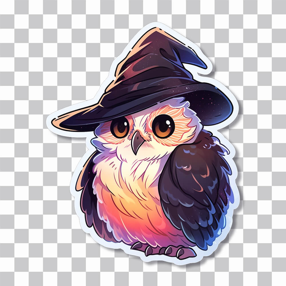 owl in witchy hat sticker cover