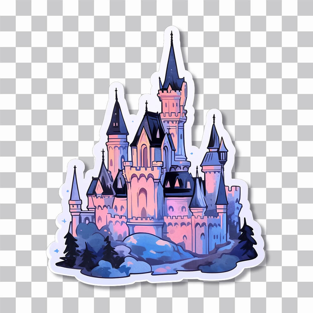 pastel castle aesthetic sticker cover