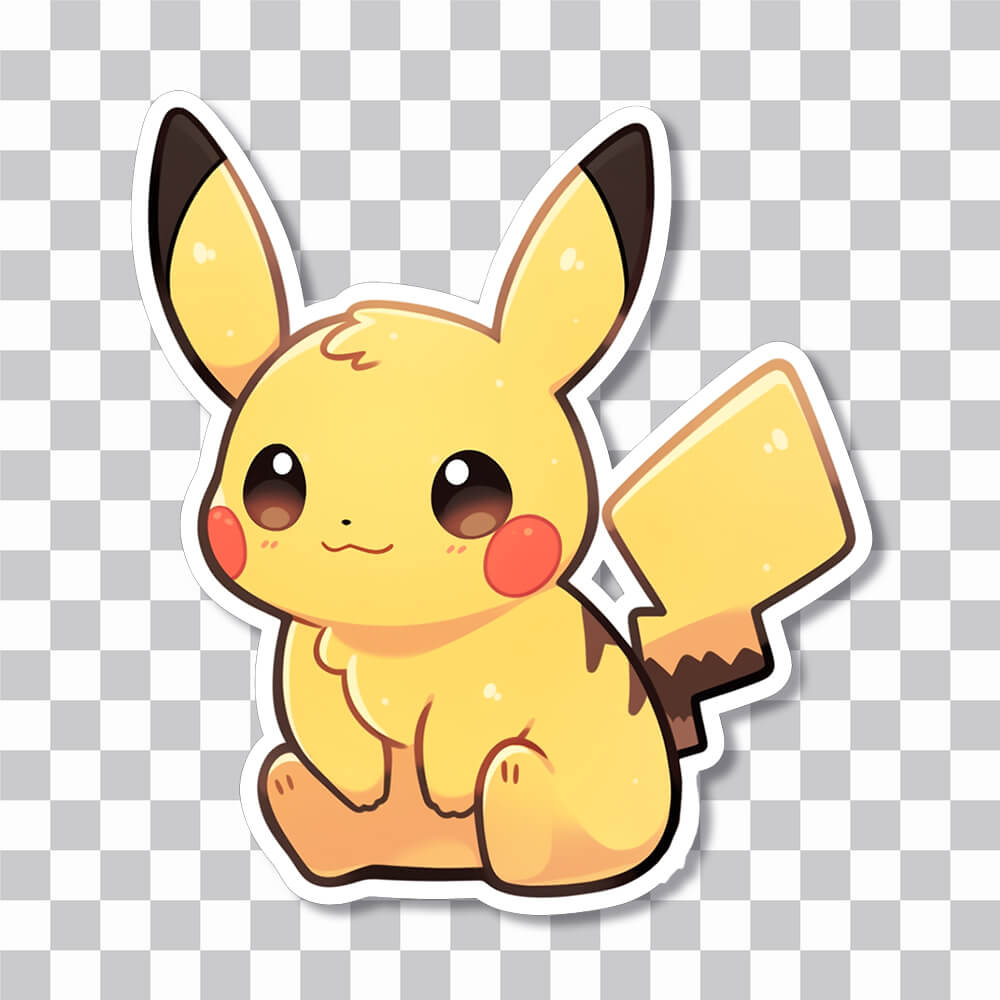 pikachu with bangs pokemon sticker cover