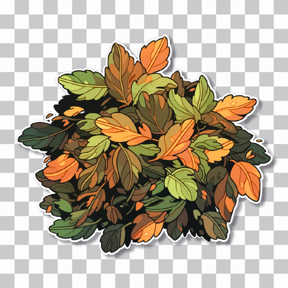 pile of autumn leaves sticker cover