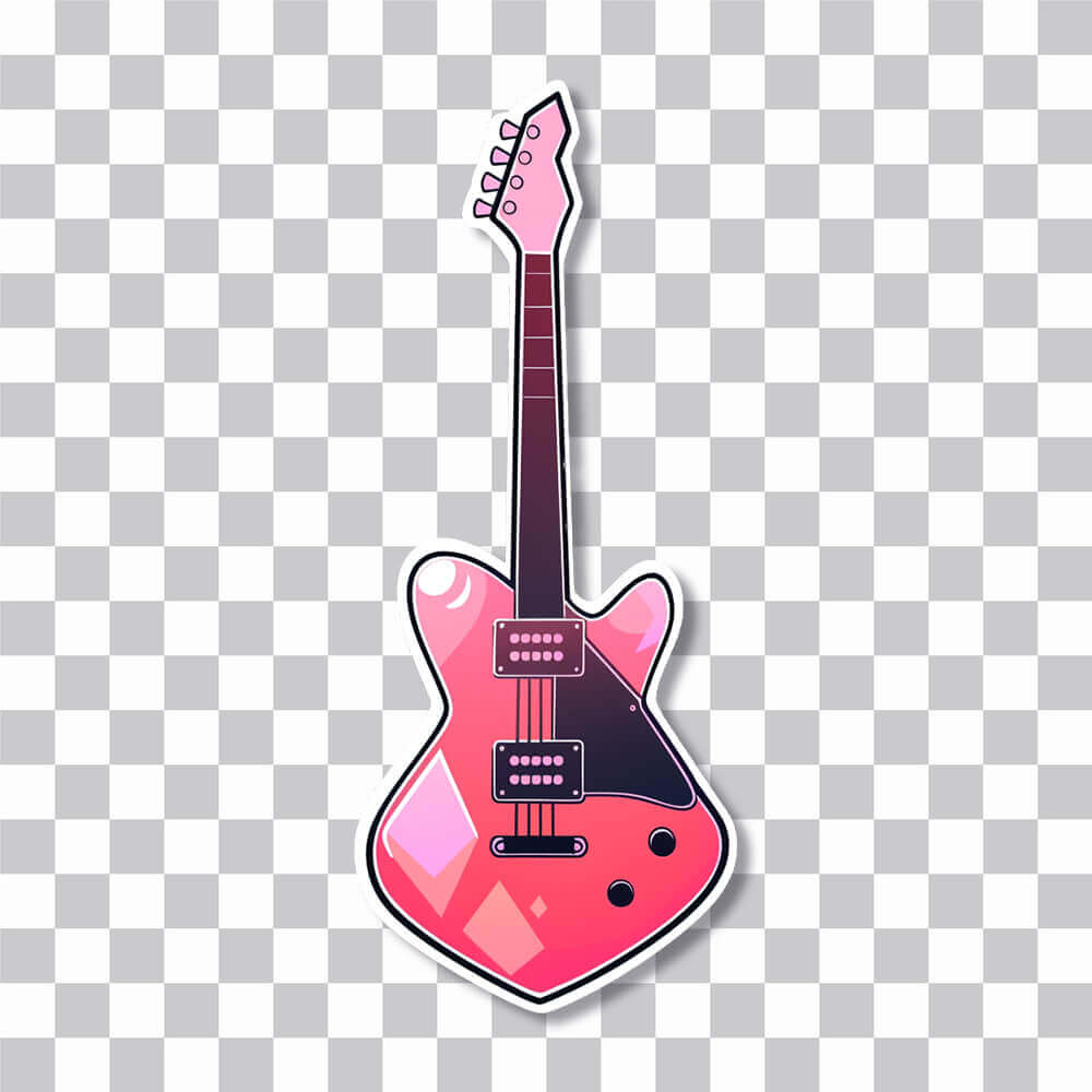 pink guitar art sticker cover