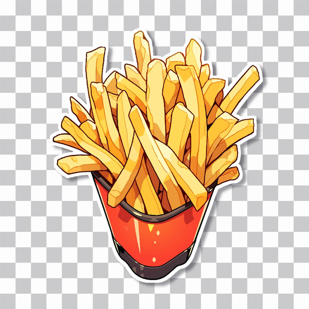 plate with delicious french fries sticker cover