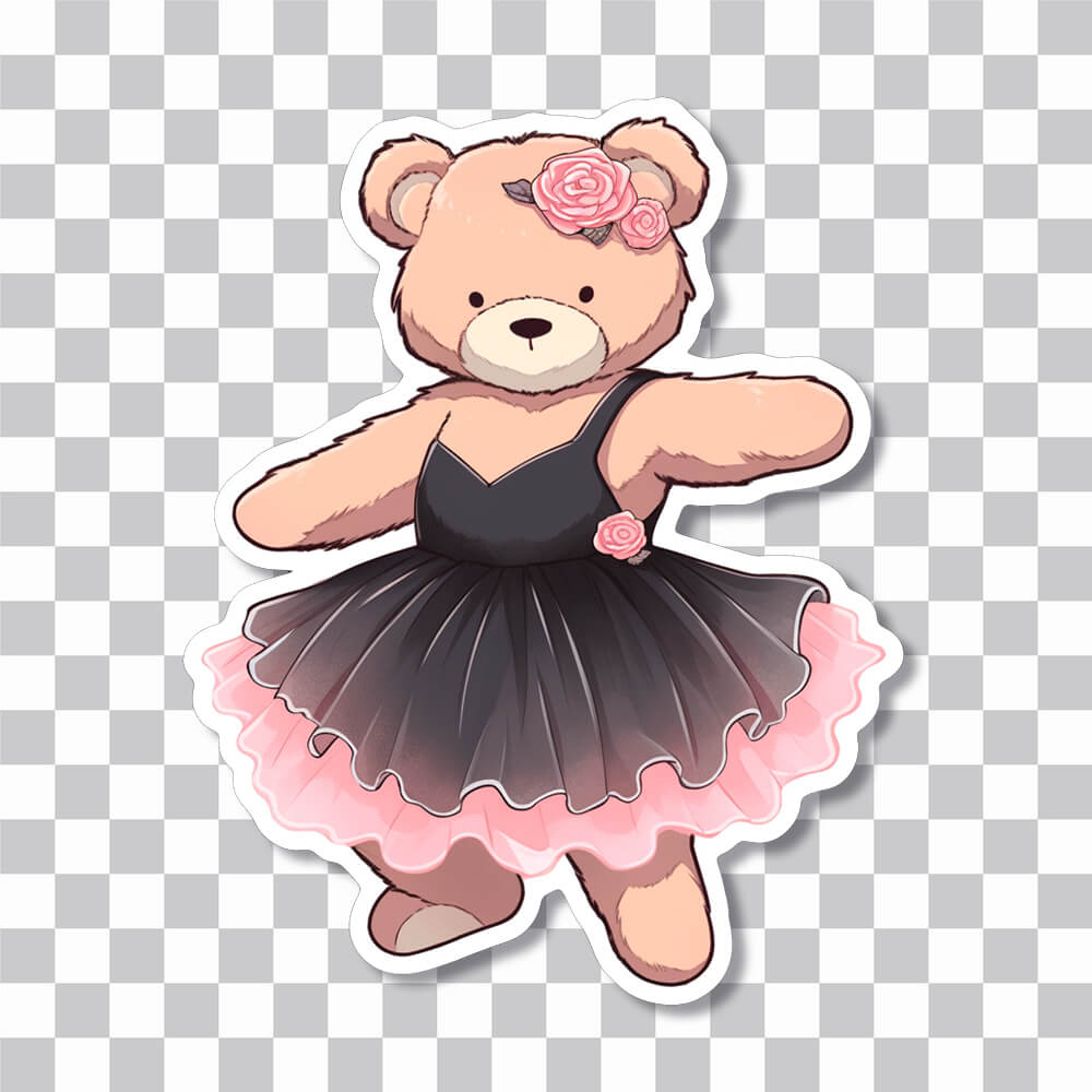 plush bear ballerina sticker cover