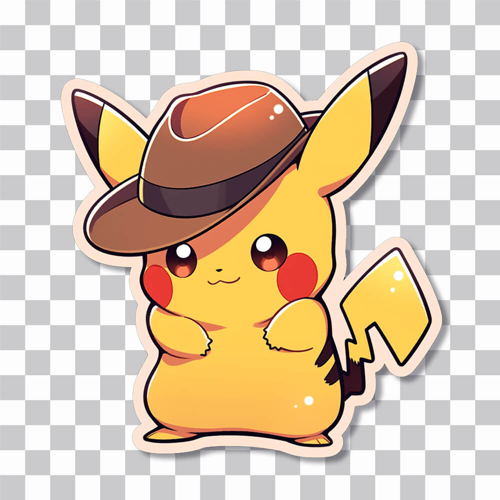 pokemon pikachu in hat sticker cover
