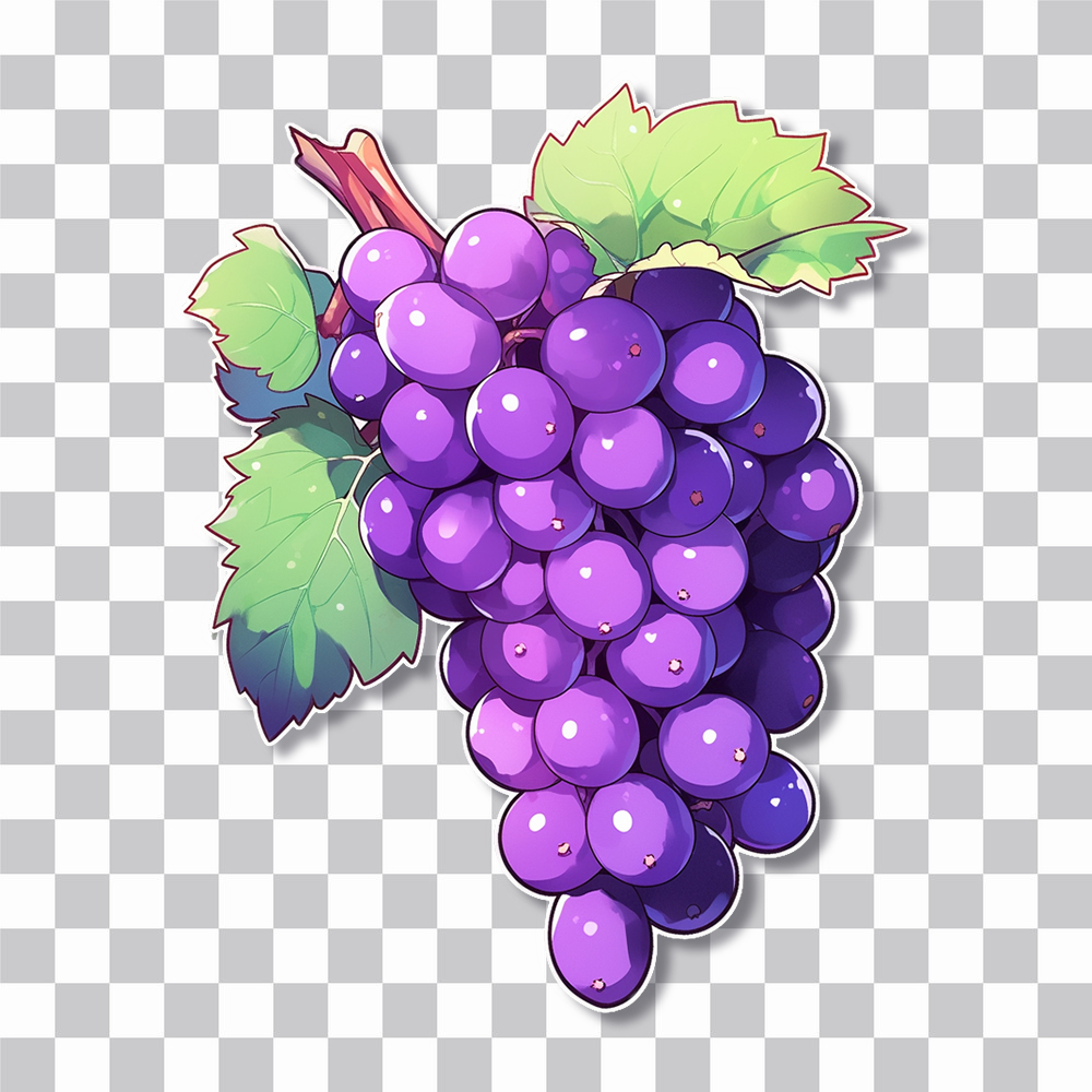 purple bunch of grapes sticker cover