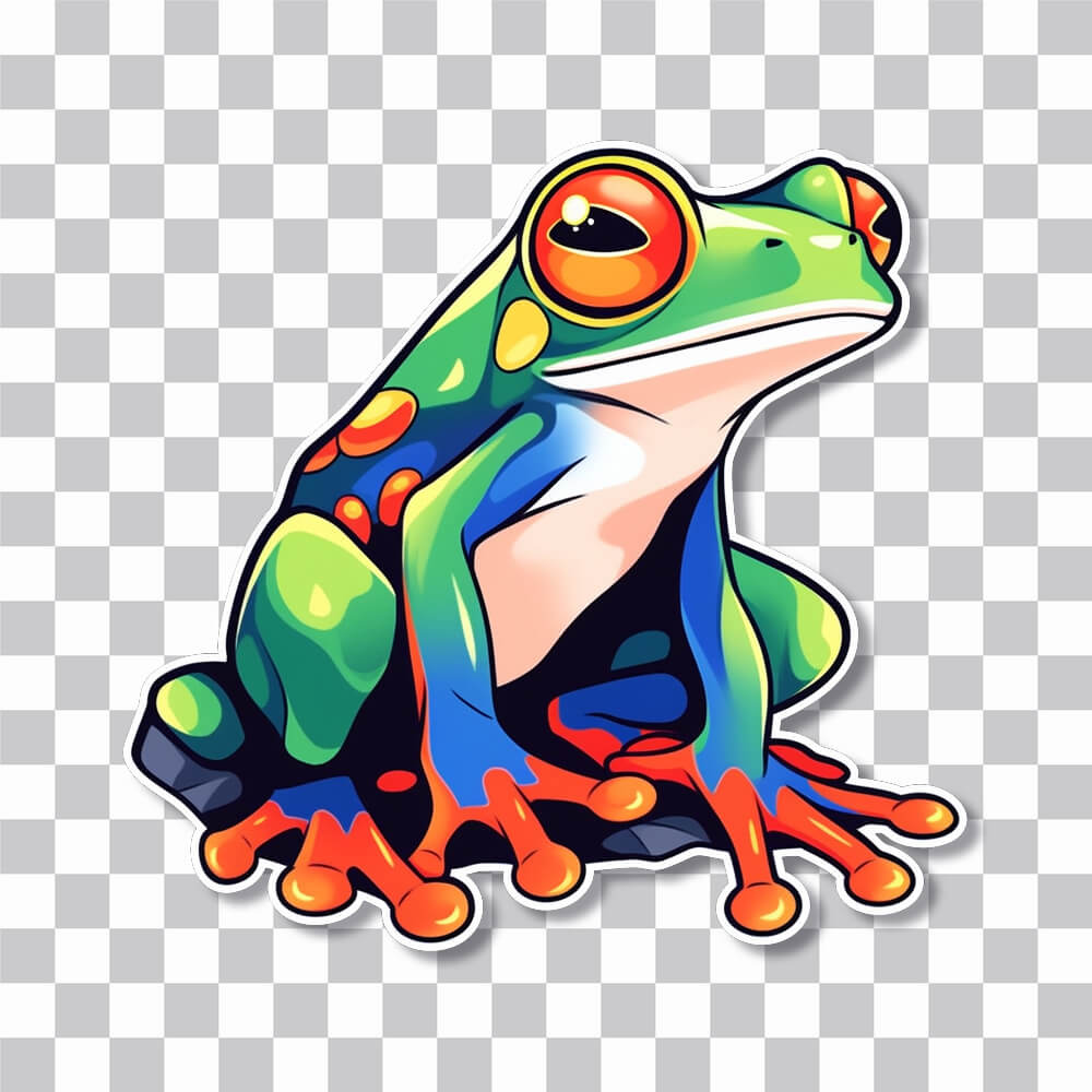 red eyed tree frog aesthetic sticker cover
