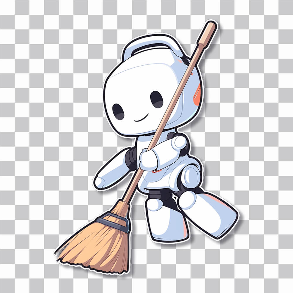 robot cleaner with broom sticker cover