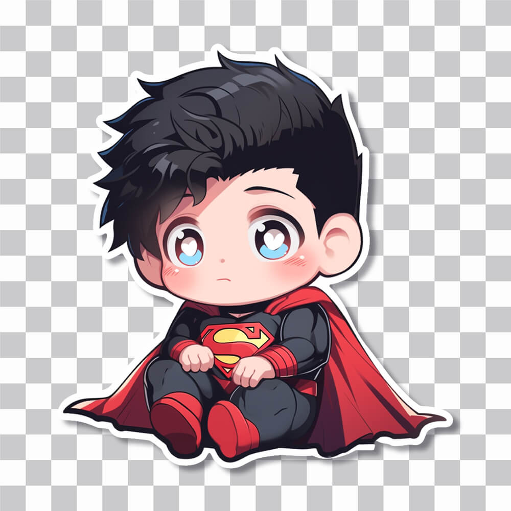 sad superman child comics sticker cover