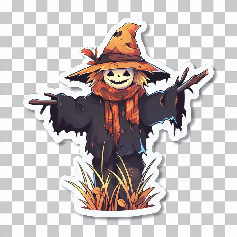 scarecrow in hat sticker cover