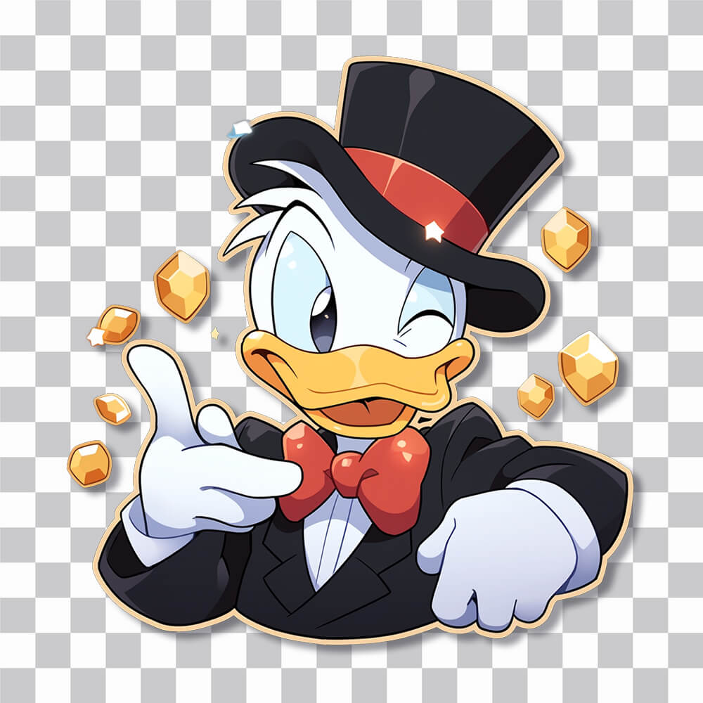 scrooge mcduck winking sticker cover