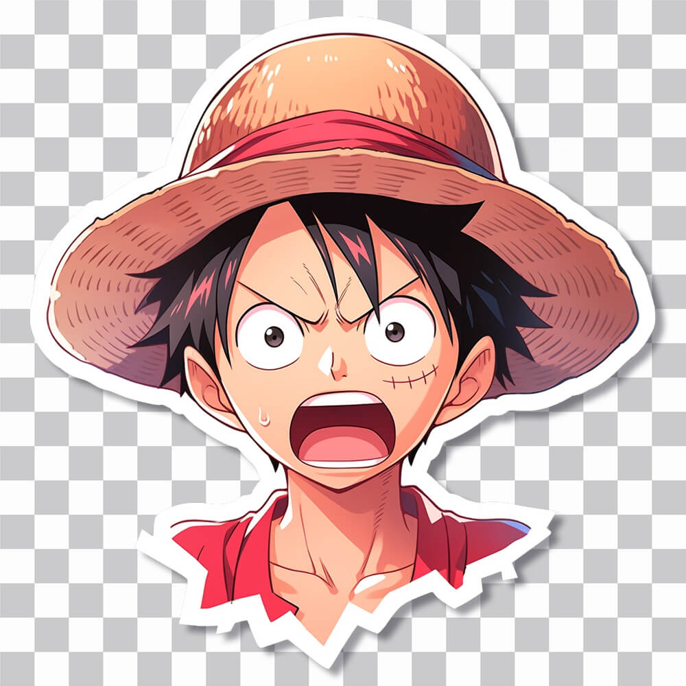 Surprised Anime Girl in a Hat Sticker - Free PNG Download