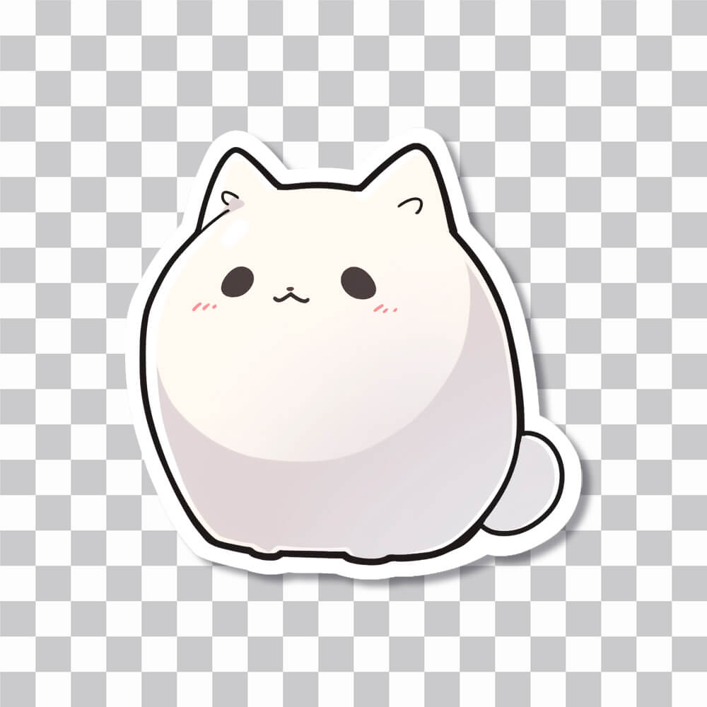 simple white kawaii kitty sticker cover