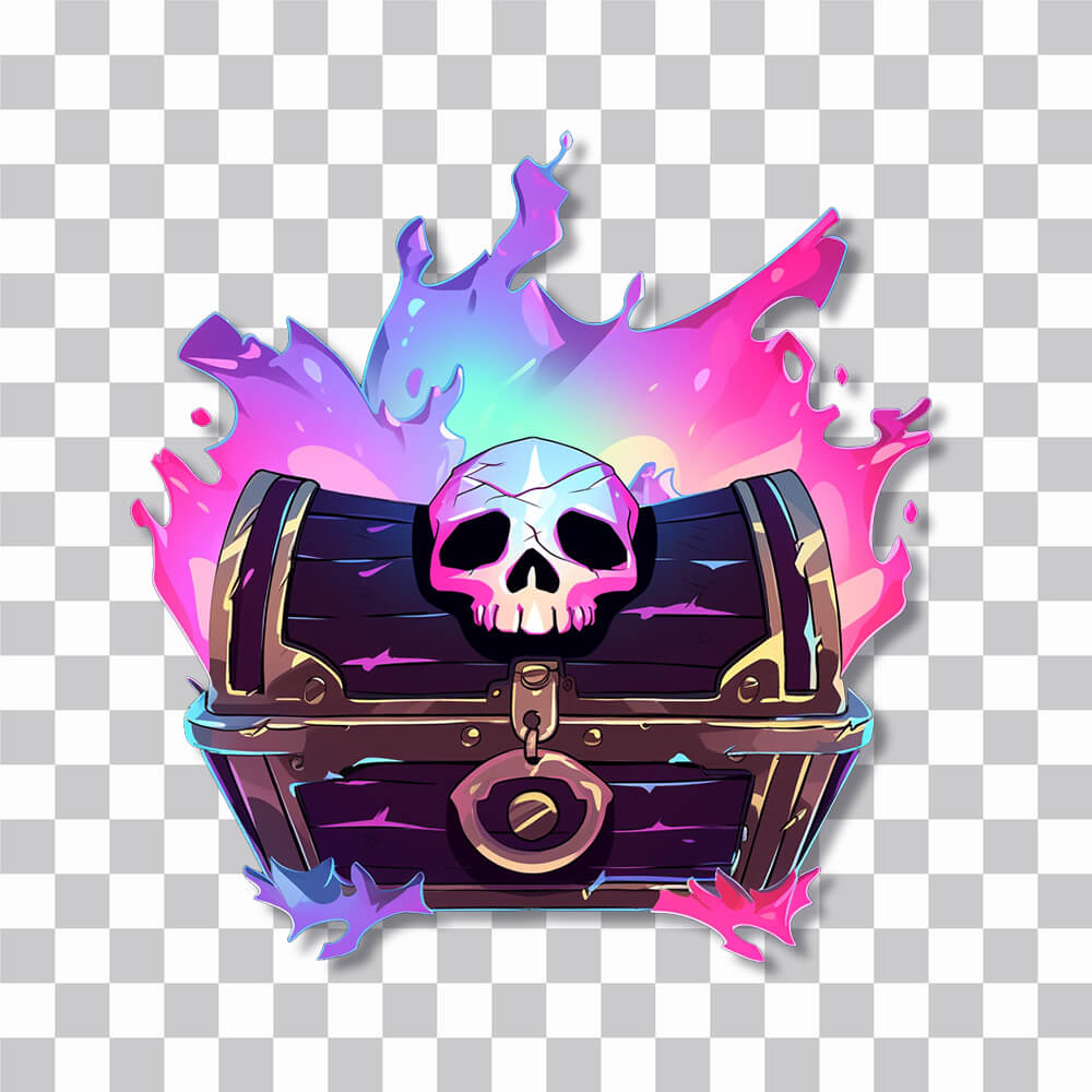 sorcerer pirate chest with skull sticker cover