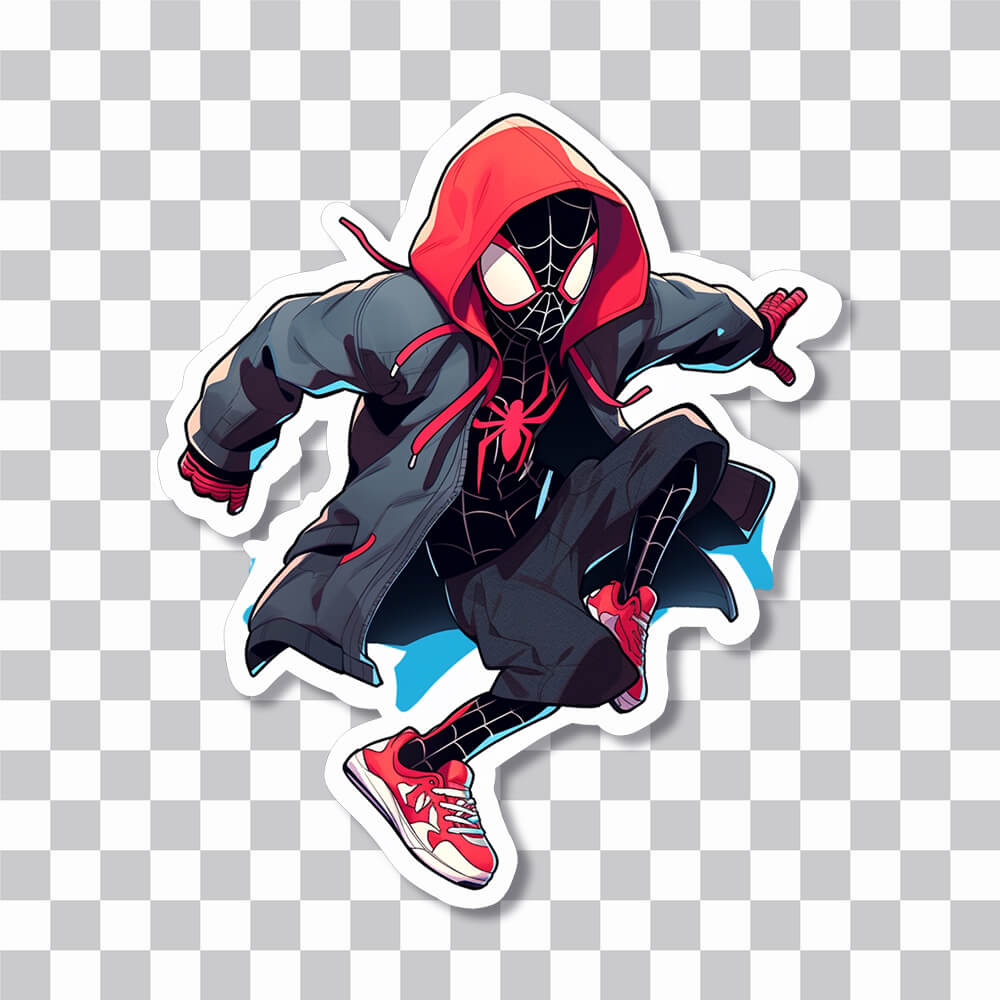 spider man miles morales in jacket sticker cover