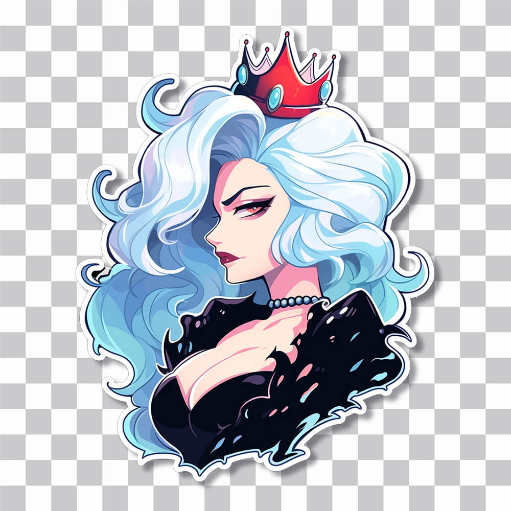 stylish girl with crown art sticker cover