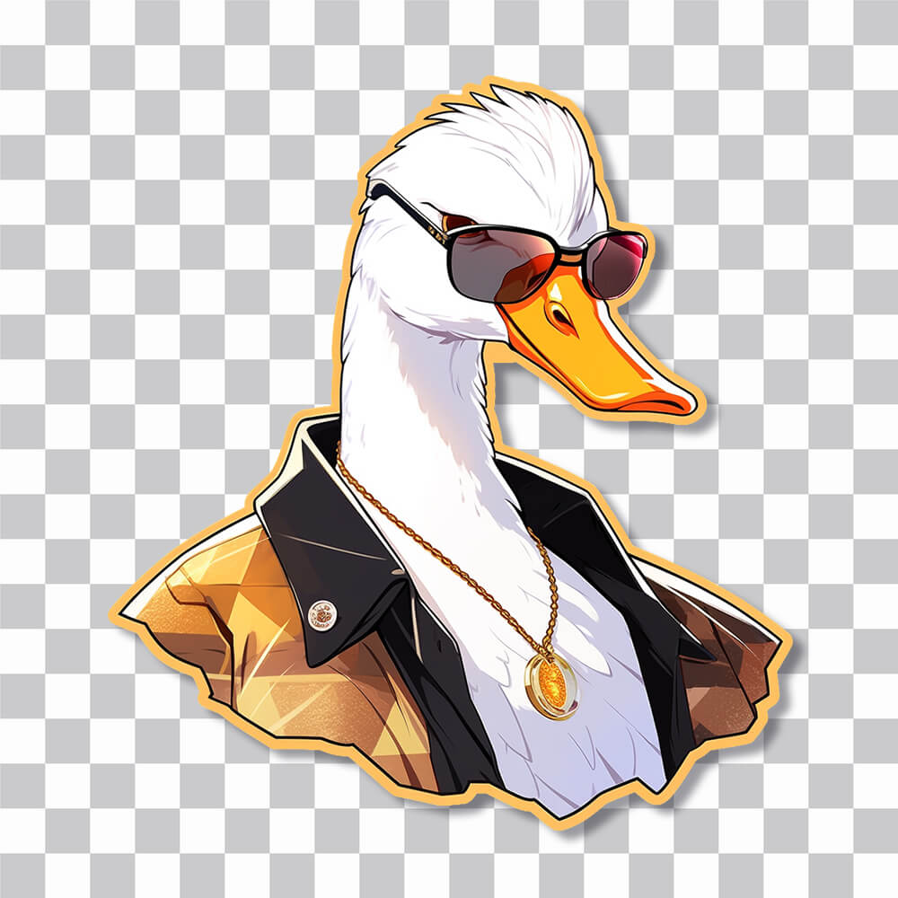 stylish goose with glasses sticker cover